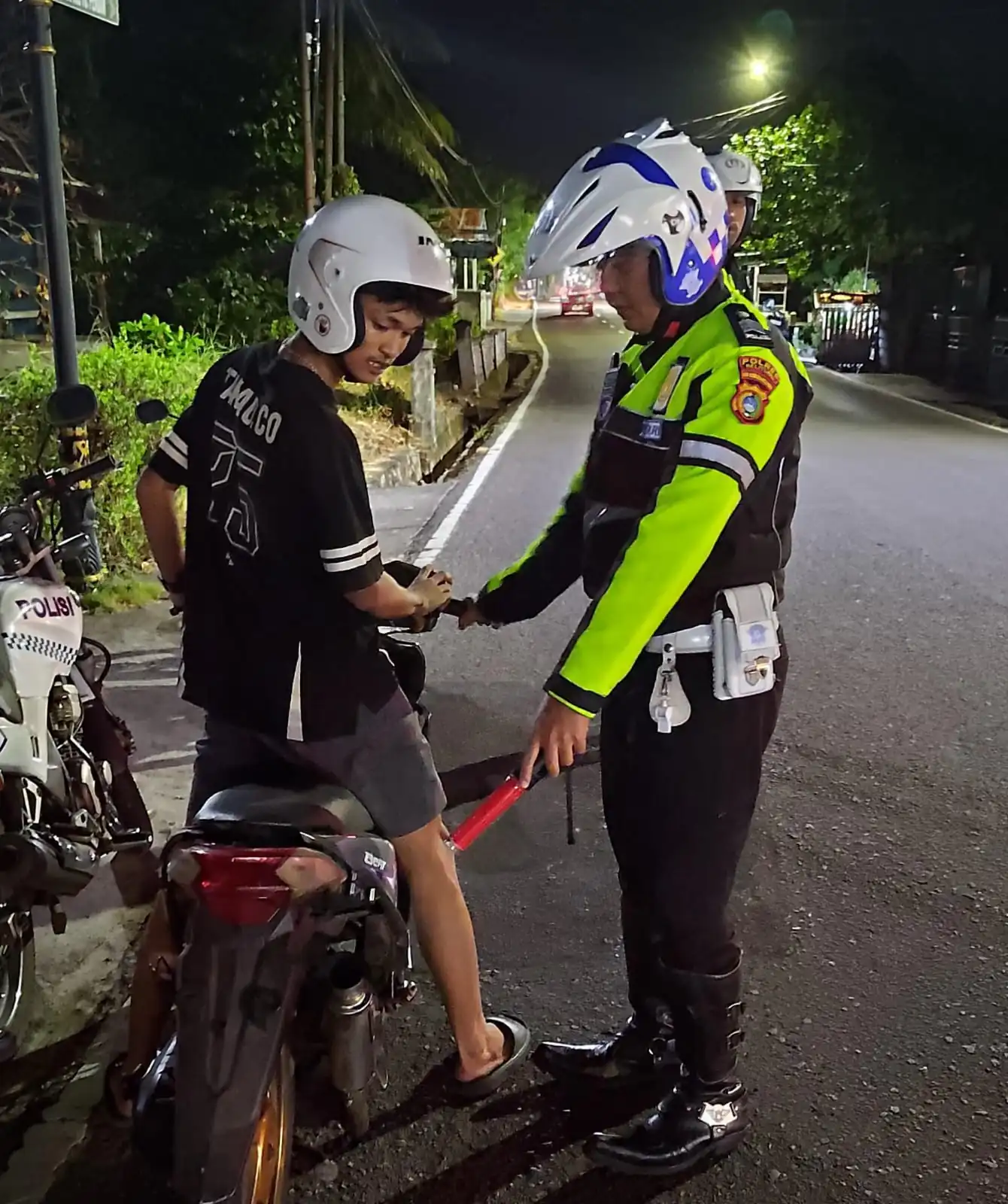 Sat Lantas Polres Belitung Laksanakan Penindakan Teguran Knalpot Brong di Tanjungpandan