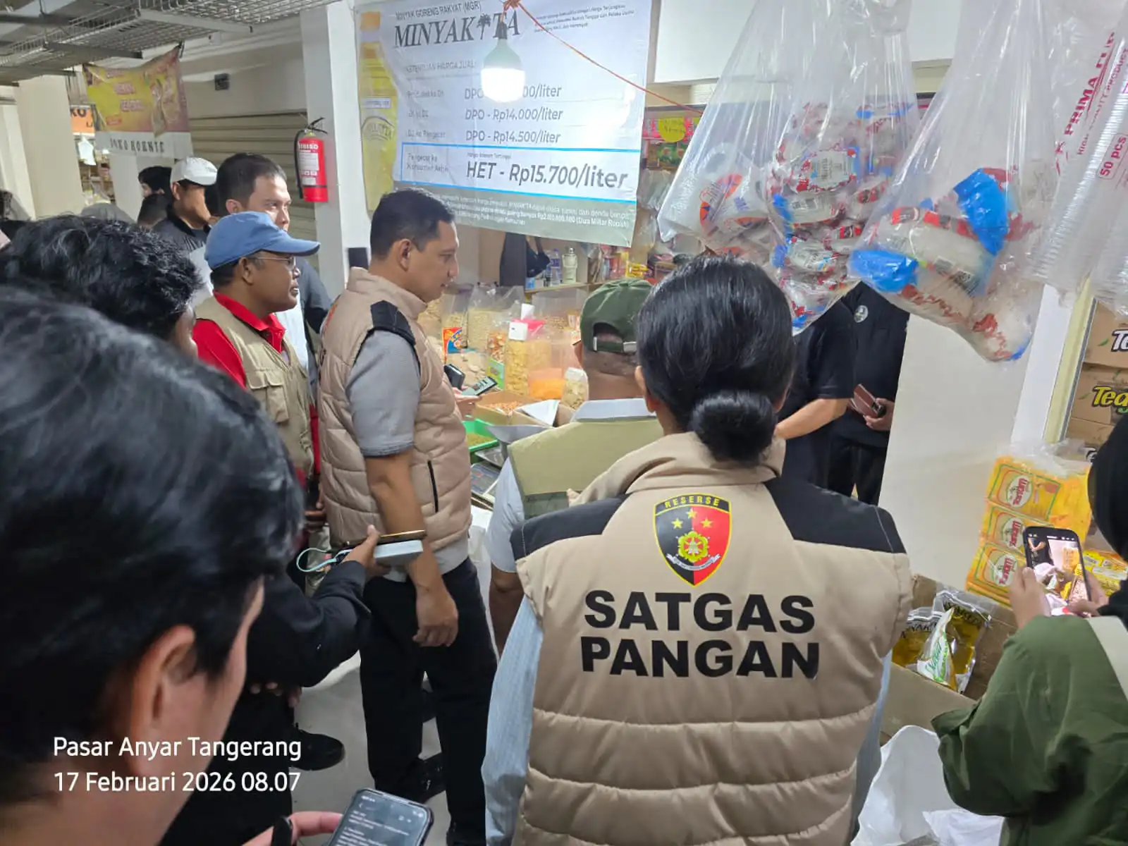 Satgas Saber Pelanggaran Pangan Pusat Pantau Langsung 2 Pasar di Kota Tangerang, Harga Pangan Masih Stabil